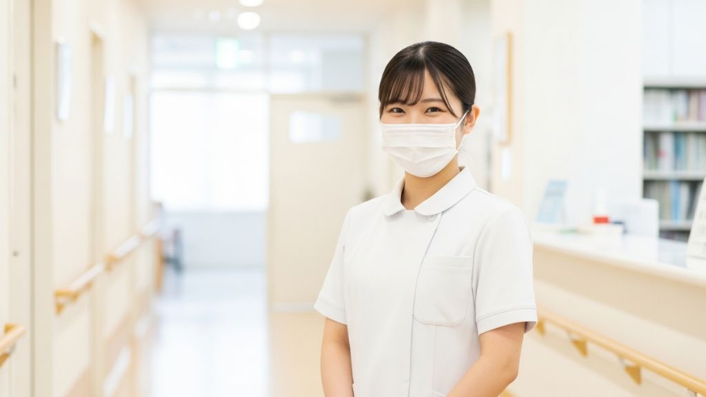 マスクをした笑顔の医療スタッフ